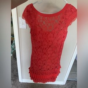 Cece coral lace dress